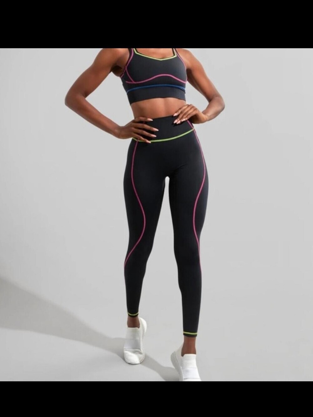 Buffbunny Loch Ness Leggings, Color Black/Magenta/Yellow Size S